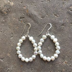 Sterling silver and freshwater pearl earrings